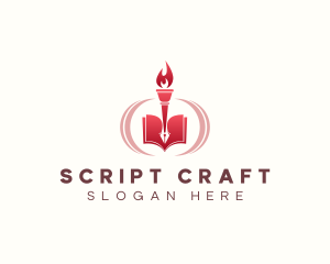 Screenwriter - Torch Book Blog logo design