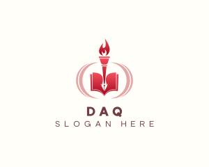 Writer - Torch Book Blog logo design