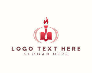 Storyteller - Torch Book Blog logo design