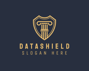 Elegant Shield Column Pillar logo design
