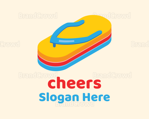 3D Summer Flip Flops Logo