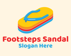 Sandal - 3D Summer Flip Flops logo design