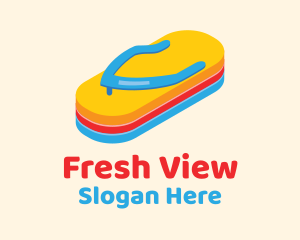 Perspective - 3D Summer Flip Flops logo design