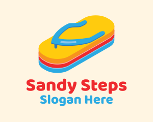 3D Summer Flip Flops  logo design