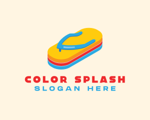 3D Summer Flip Flops  logo design