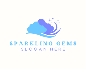 Windy Cloud Sparkle logo design