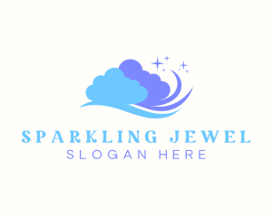 Windy Cloud Sparkle logo design