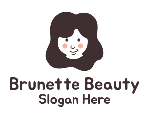 Brunette - Happy Girl Salon logo design