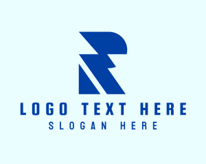 Blue Electric Letter R logo design