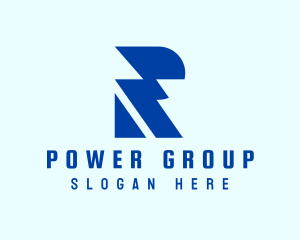 Blue Electric Letter R Logo