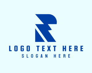 Geometrical - Blue Electric Letter R logo design