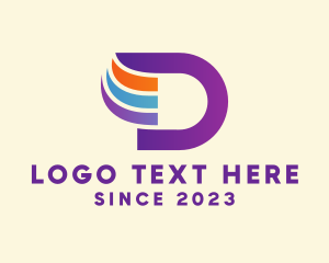 Letter D - Gradient Wing Letter D logo design