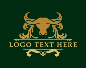 Meat - Bull Barbeque Ornament logo design