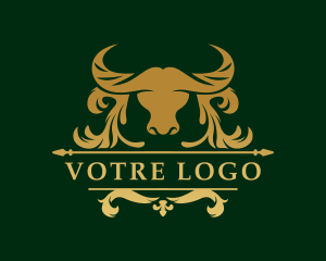 Carnivore - Bull Barbeque Ornament logo design