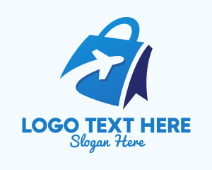 Air Transportation - Blue Plane Travel Bag logo design