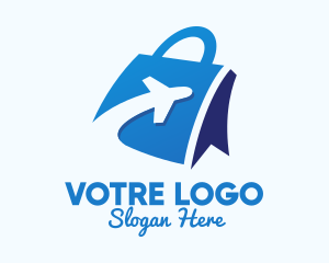 Aircraft - Blue Plane Travel Bag logo design