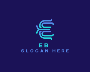 Modern E Outline logo design