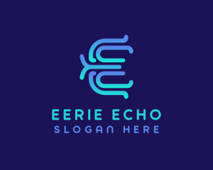 Modern E Outline logo design