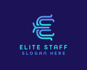 Modern E Outline logo design