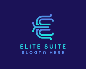 Modern E Outline logo design