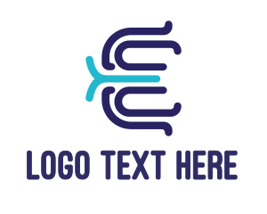Initial - Modern E Outline logo design