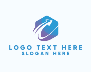 Shipping - Generic Arrow Hexagon logo design