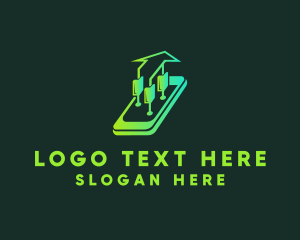 Economy - Digital Stocks Mobile logo design