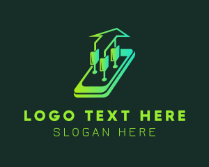 Exchange - Green Stocks Mobile logo design