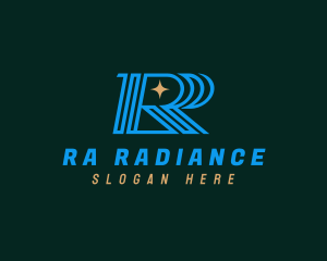 Modern Star Letter R logo design