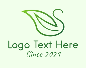 Environment Friendly - Green Line Art Duck logo design