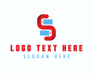 Shopping - Mobile Phone Letter S logo design