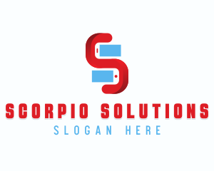 Mobile Phone Letter S logo design