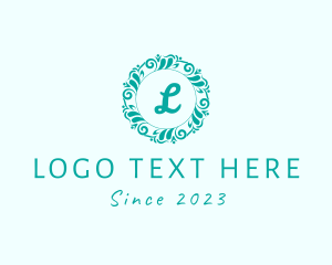 Floral - Round Victorian Frame logo design