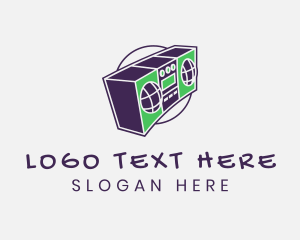 Music Writer - Hip Hop Boombox logo design