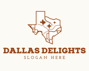 Brown Texas Map logo design