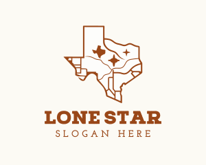 Brown Texas Map logo design