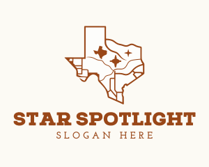 Brown Texas Map logo design