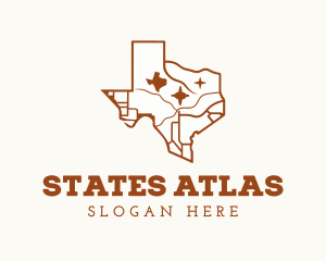 Brown Texas Map logo design