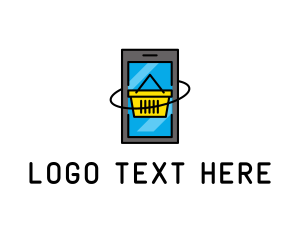 Grocery Store - Online Mobile Shopping Cart logo design