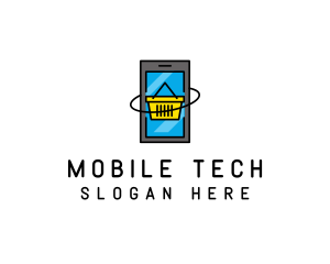 Mobile - Online Mobile Basket logo design