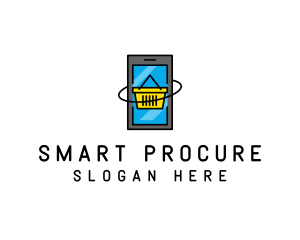 Procurement - Online Mobile Basket logo design