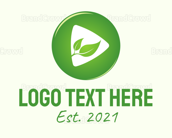 Leaf Play Button Logo