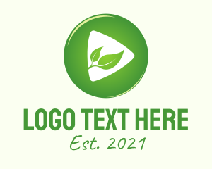 App - Leaf Play Button logo design