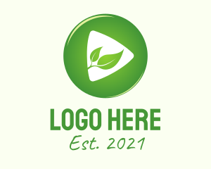 Studio - Leaf Play Button logo design