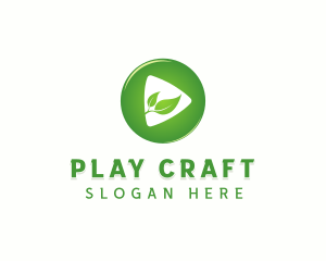 Leaf Play Button logo design