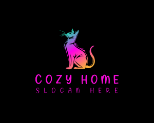 Domesticated - Cat Feline Kitten logo design