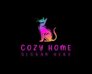 Cat Feline Kitten logo design