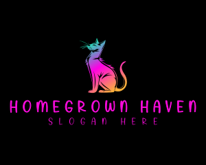 Cat Feline Kitten logo design