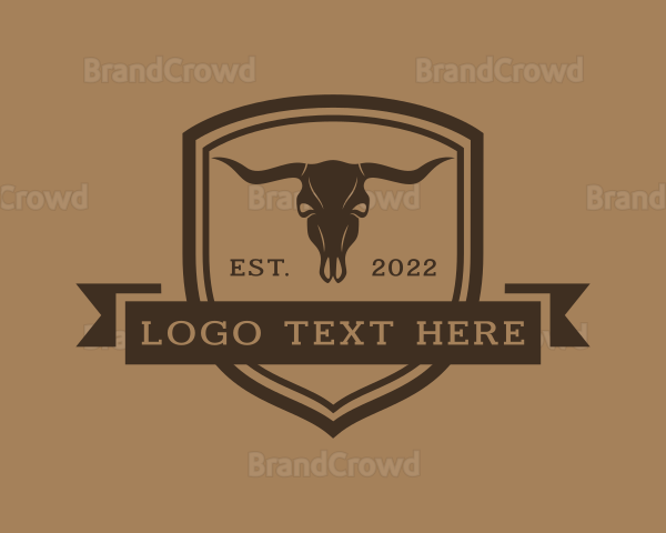 Western Buffalo Skull Logo