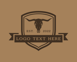 Cowboy - Western Buffalo Skull logo design